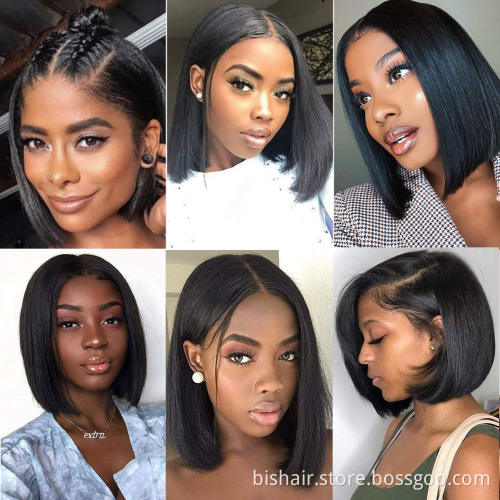 Cheap human hair13x4 Lace Front Bob Wig Straight 100% Brazilian Virgin Cuticle Aligned Human Hair Cheap Vendor for Black Women
